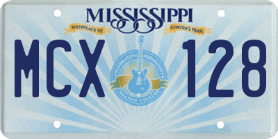 MS license plate MCX128