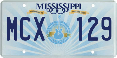 MS license plate MCX129