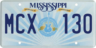MS license plate MCX130