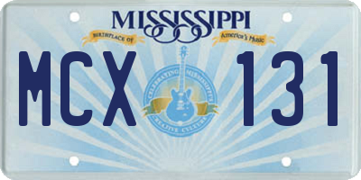 MS license plate MCX131