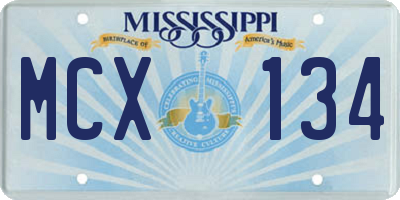 MS license plate MCX134