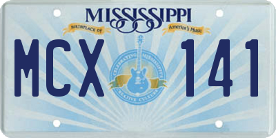 MS license plate MCX141