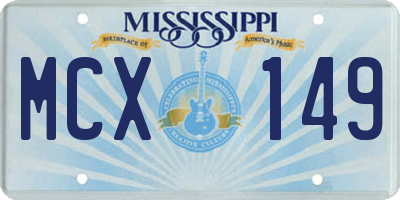 MS license plate MCX149