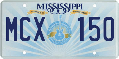 MS license plate MCX150