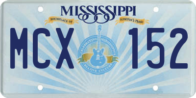 MS license plate MCX152