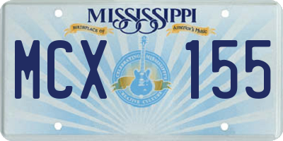 MS license plate MCX155