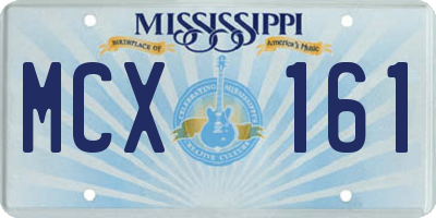 MS license plate MCX161