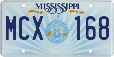 MS license plate MCX168