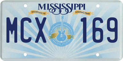 MS license plate MCX169