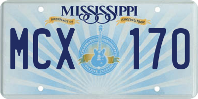 MS license plate MCX170