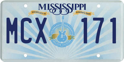 MS license plate MCX171