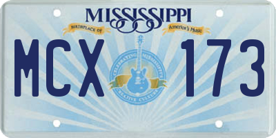 MS license plate MCX173