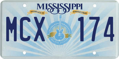 MS license plate MCX174