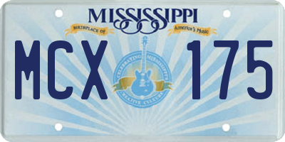 MS license plate MCX175