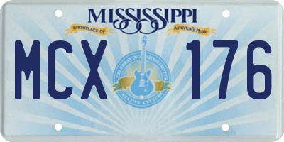 MS license plate MCX176