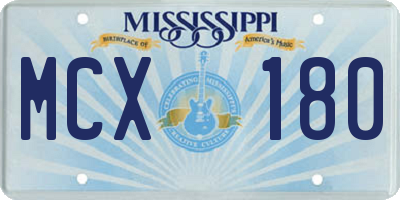 MS license plate MCX180