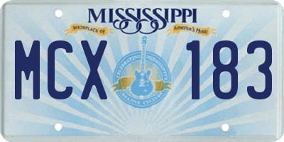 MS license plate MCX183