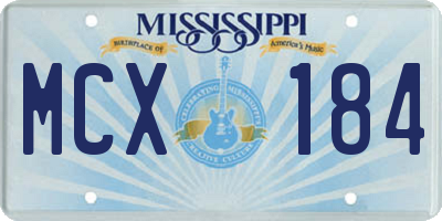 MS license plate MCX184