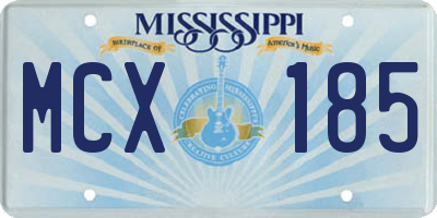 MS license plate MCX185