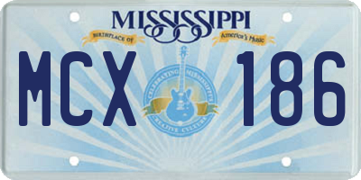 MS license plate MCX186