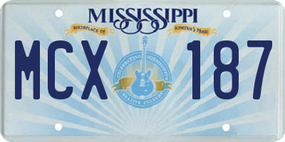 MS license plate MCX187