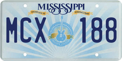 MS license plate MCX188