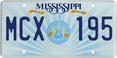 MS license plate MCX195