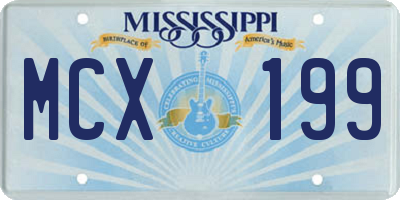 MS license plate MCX199