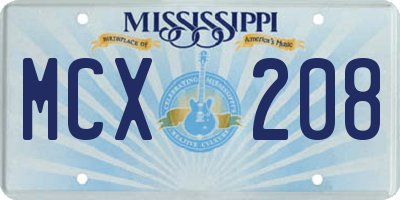 MS license plate MCX208