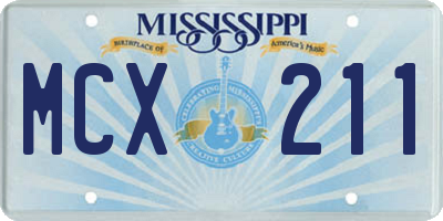 MS license plate MCX211