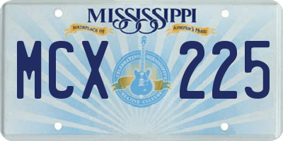 MS license plate MCX225