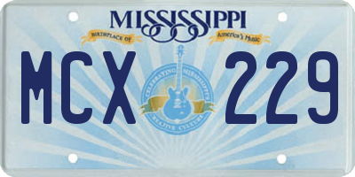 MS license plate MCX229