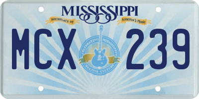 MS license plate MCX239