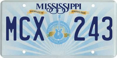 MS license plate MCX243