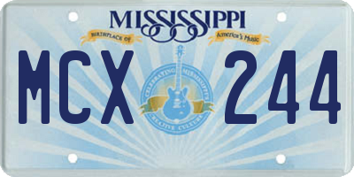 MS license plate MCX244