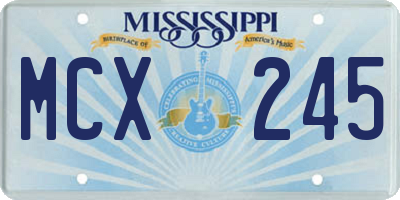 MS license plate MCX245