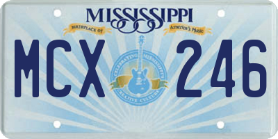 MS license plate MCX246