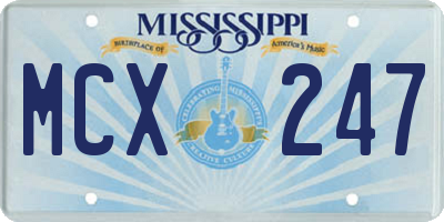 MS license plate MCX247