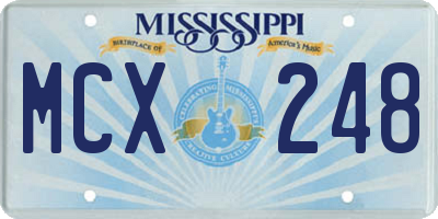 MS license plate MCX248
