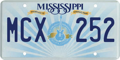 MS license plate MCX252