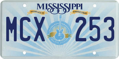MS license plate MCX253