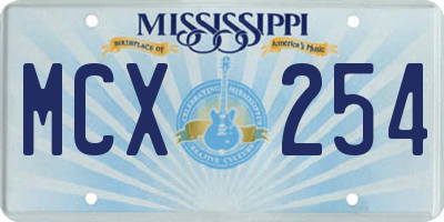MS license plate MCX254