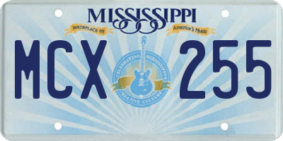 MS license plate MCX255