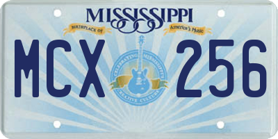 MS license plate MCX256