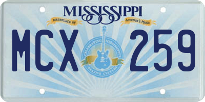 MS license plate MCX259