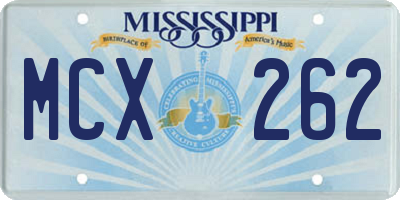 MS license plate MCX262