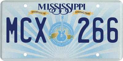 MS license plate MCX266