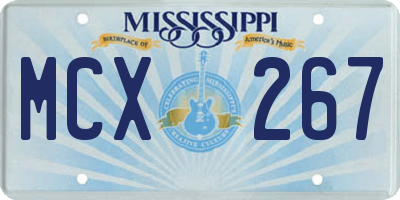 MS license plate MCX267