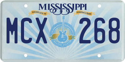 MS license plate MCX268