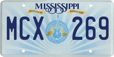 MS license plate MCX269